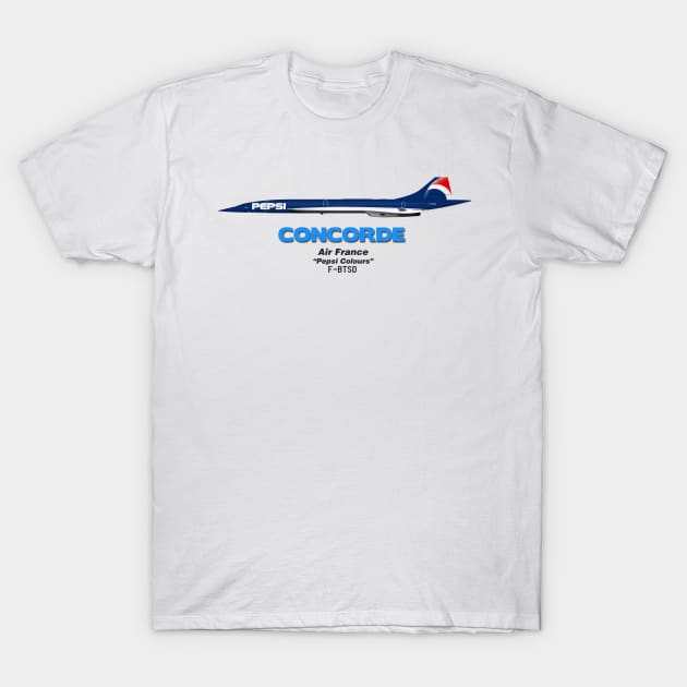 Concorde - Air France "Pepsi Colours" T-Shirt by TheArtofFlying